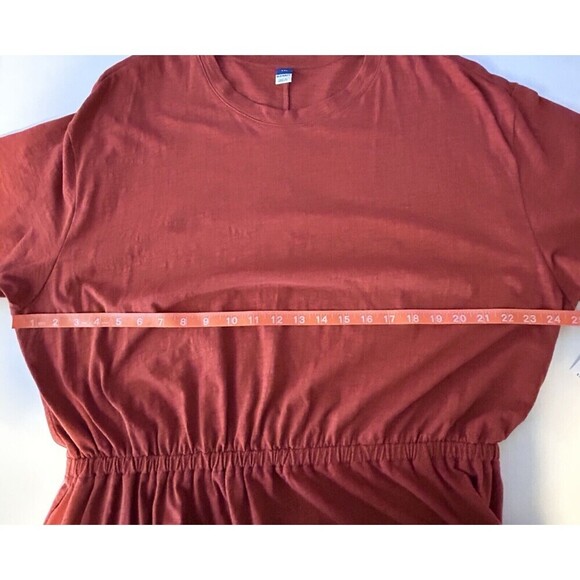 Old Navy NWT Waist Defined Slub-Knit Burnt Orange T-Shirt Dress NEW XXL - Picture 8 of 9